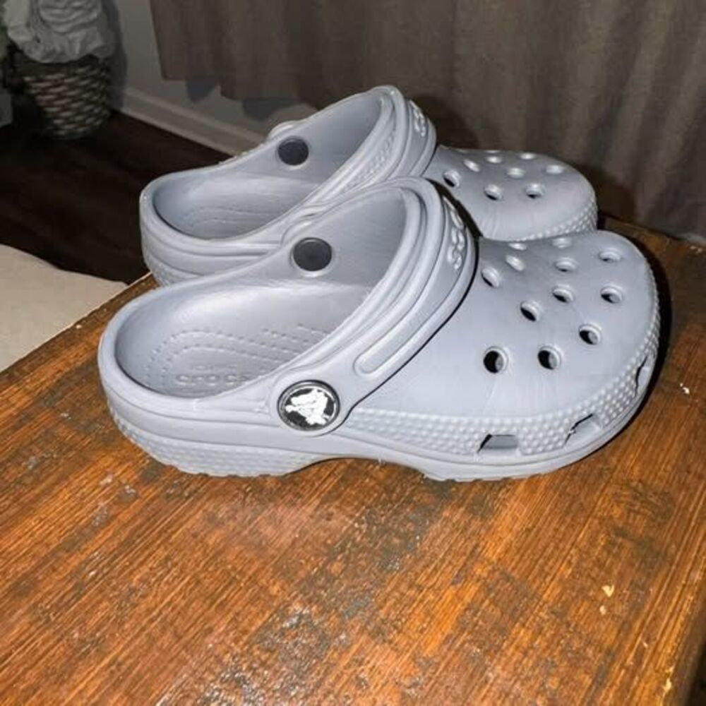 Crocs Classic Clogs Kids Shoes Grey Croslite Slip On Size C9